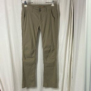 PRANA 4 Halle Pants Flap Snap Pockets Convertible Roll Pants Khaki Stretch Zion